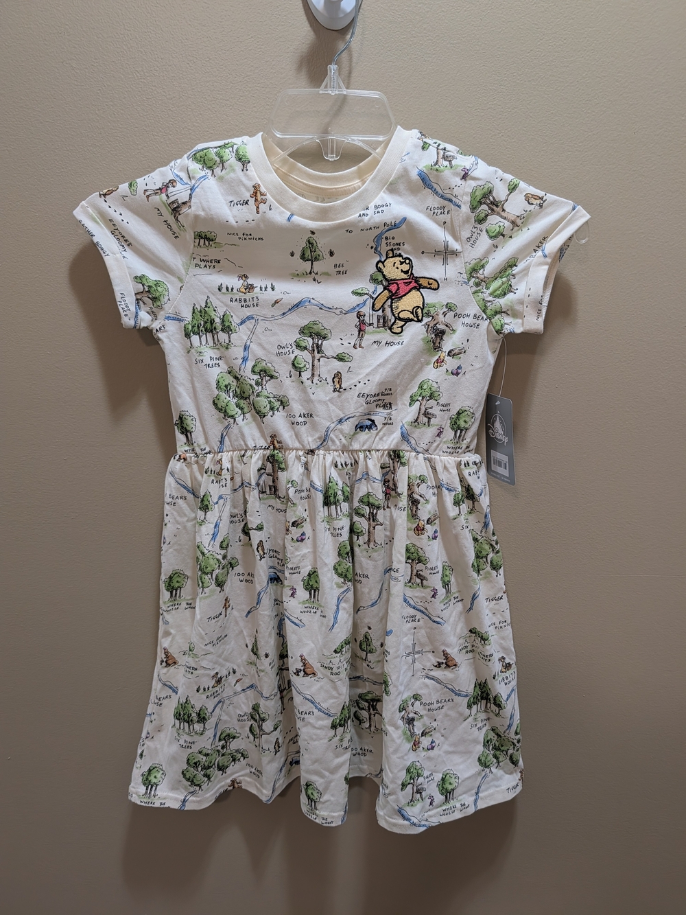 Disney Winnie the Pooh Cream Dress Size 7/8 NWT NEW!